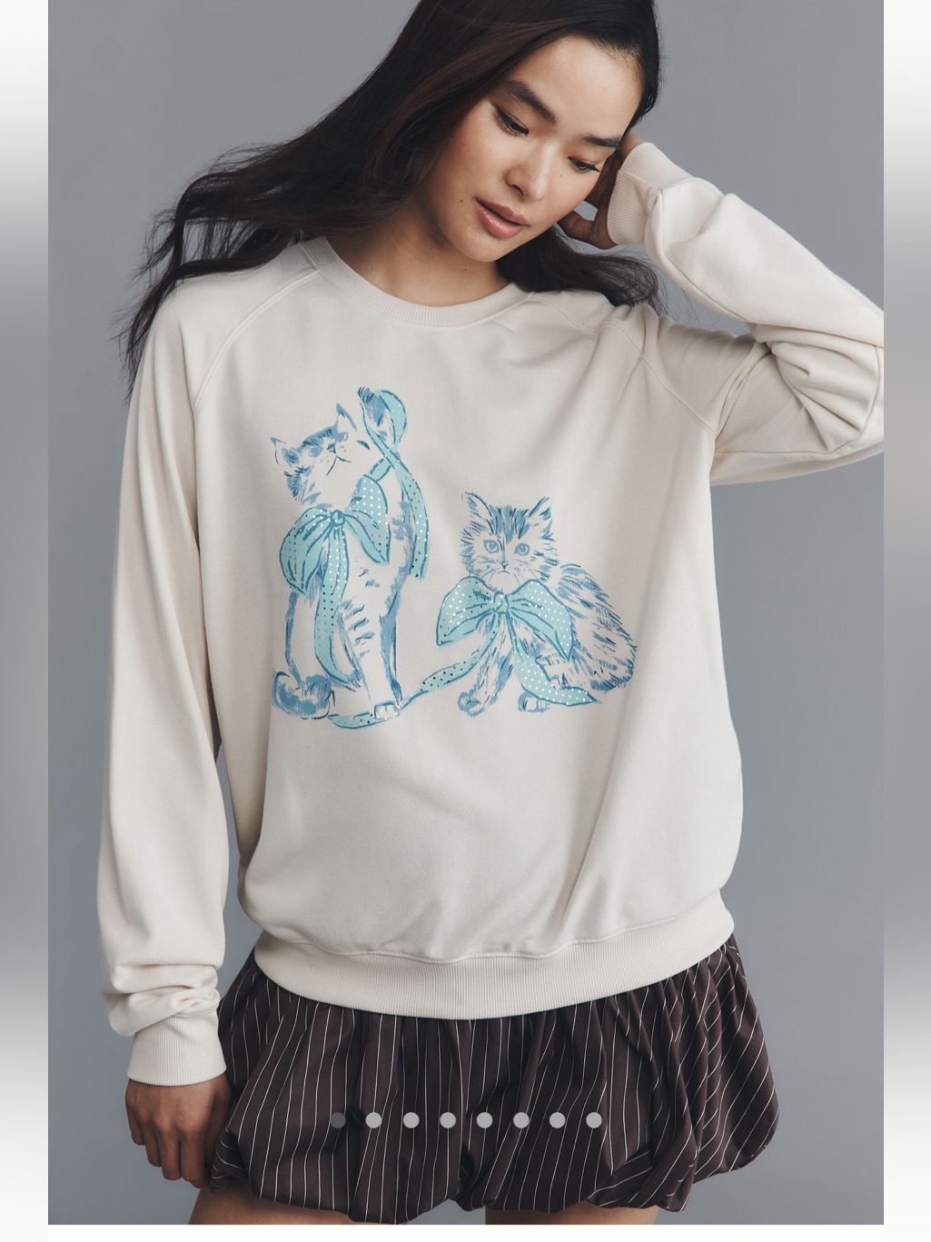Maeve Animal Friends Crew-Neck Sweatshirt Cats